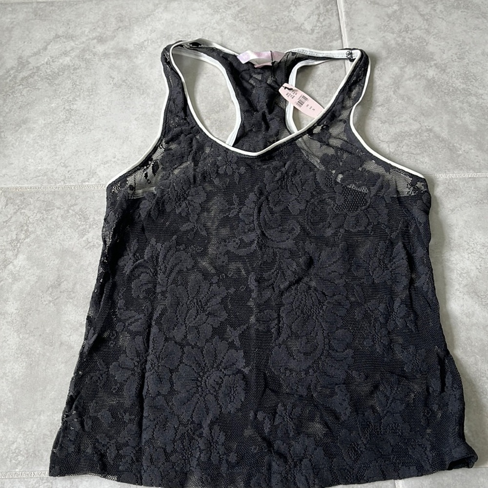 Victoria’s Secret black lace racer back tank